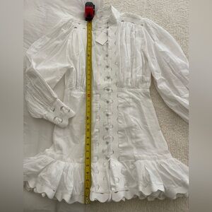 ZIMMERMANN Ninety-Six Wave Cutout Rickrack Trim Peplum White Dress